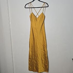 Topshop Gold Slip Dress Spaghetti Strap Cocktail